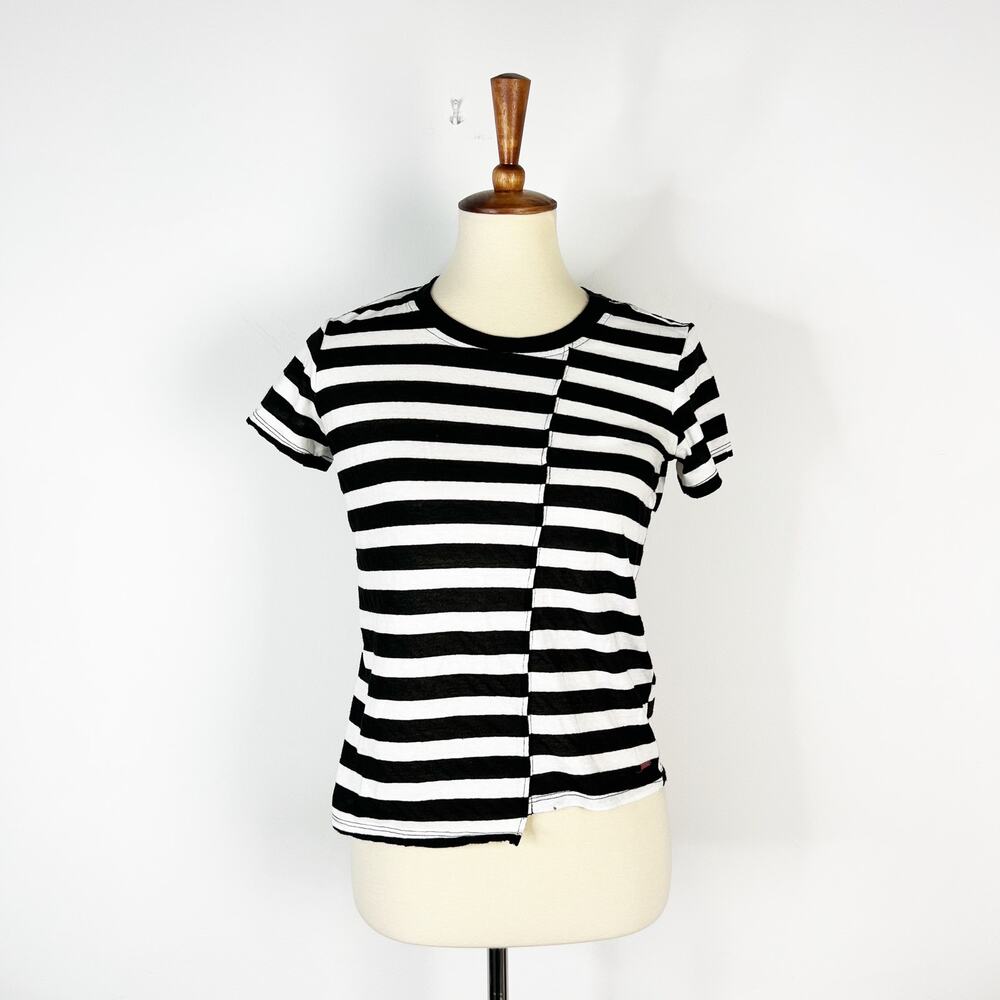 n: Philanthropy black and white striped knit top Size XS